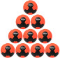 Preview: 10er Ballpaket / Ballset Kempa Handball LEO fluo rot/schwarz Gr. 0, 1, 2, 3