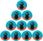 Preview: 10er Ballpaket / Ballset Kempa Handball LEO ice grau/schwarz/fluo rot Gr. 0, 1, 2, 3