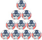 Preview: 10er Ballpaket / Ballset SELECT Handball Ultimate Replica EHF Euro Men v26 blau/rot Gr. 0, 1, 2, 3