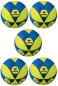 Preview: 5er Ballpaket Erima Hallenfußball Hybrid Indoor gelb/new royal Gr. 5