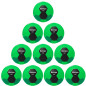 Preview: 10er Ballpaket / Ballset Kempa Handball TIRO fluo grün/schwarz/grün Gr. 0