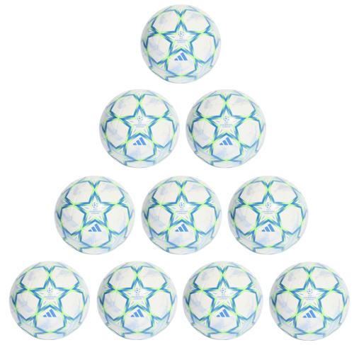 10er Ballpaket / Ballset Adidas Fußball UCL UEFA Champions League 26/27 Club white/blue/green Gr. 3, 4, 5
