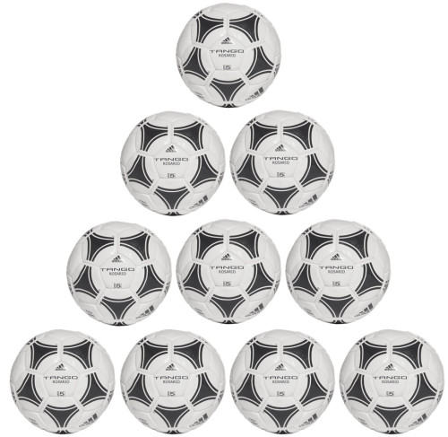 10er Ballpaket / Ballset Adidas Fußball Tango Rosario weiß/schwarz Gr. 3, 4, 5