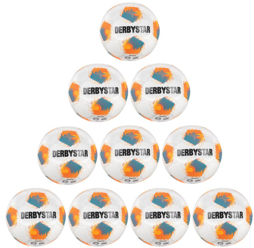 10er Ballpaket / Ballset DERBYSTAR Fußball Magic TT v26 weiß/grau/orange Gr. 5