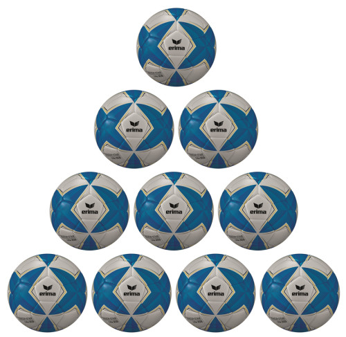 10er Ballpaket / Ballset Erima Fußball Senzor Star Lite 350g blau Gr. 5