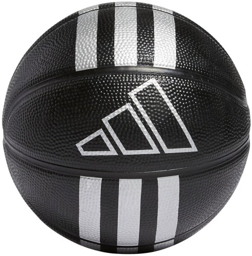 Adidas Basketball 3-Streifen Rubber schwarz/silber 3S Gr. 3 Front neu