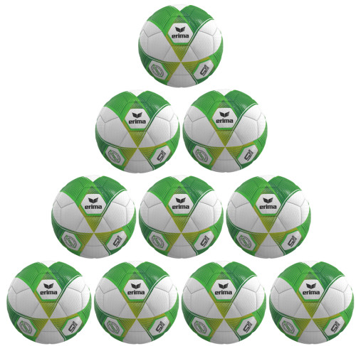 10er Ballpaket / Ballset Erima Fußball Hybrid Lite 290g green gecko/lime Gr. 5
