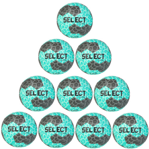 10er Ballpaket / Ballset SELECT Handball Light Grippy EHF DB v24 hellblau/grau Gr. 00
