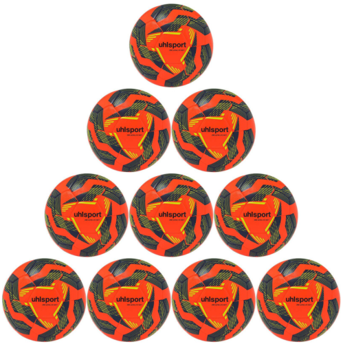 10er Ballpaket / Ballset Uhlsport Fußball Ultra Lite Soft 290 fluo orange/marine/fluo gelb Gr. 3, 4, 5