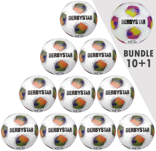 10+1 Ballpaket DERBYSTAR Fußball Bundle Atmos TT DB + Atmos APS v25 Gr. 5