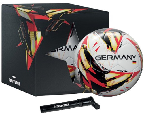 DERBYSTAR Fußball Deutschland v26 Gr. 5 in Geschenkbox inkl. Ballpumpe