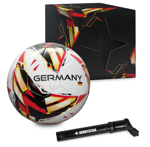 DERBYSTAR Fußball Deutschland v26 Gr. 5 in Geschenkbox inkl. Ballpumpe