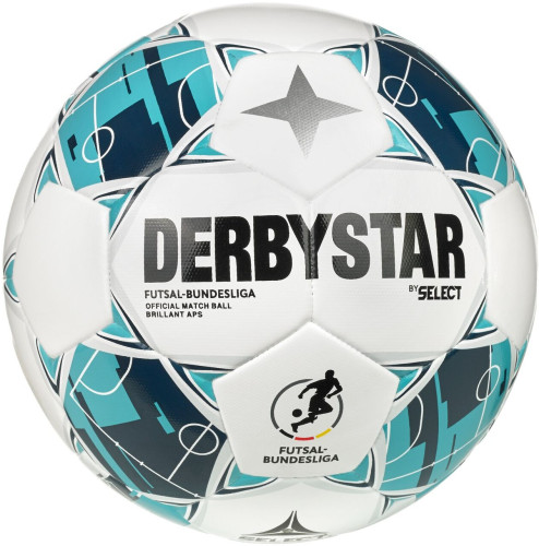 Preview: DERBYSTAR Futsal Ball Brillant APS Bundesliga Spielball v26 weiß/blau/grau
