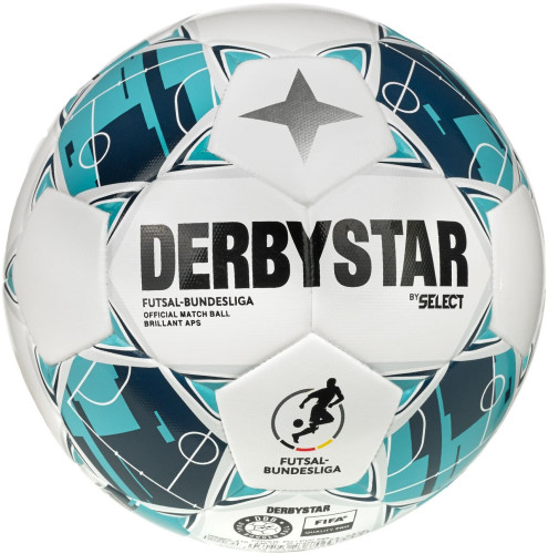 DERBYSTAR Futsal Ball Brillant APS Bundesliga Spielball v26 weiß/blau/grau