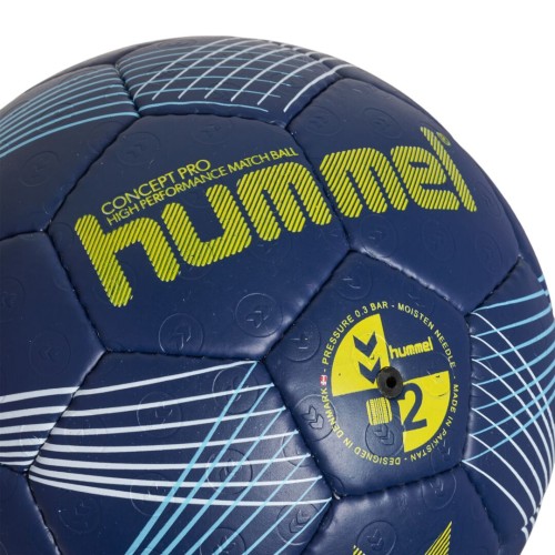 Hummel Handball IHF Wettspielball Concept Pro blau/gelb Gr. 2, 3 Nahaufnahme