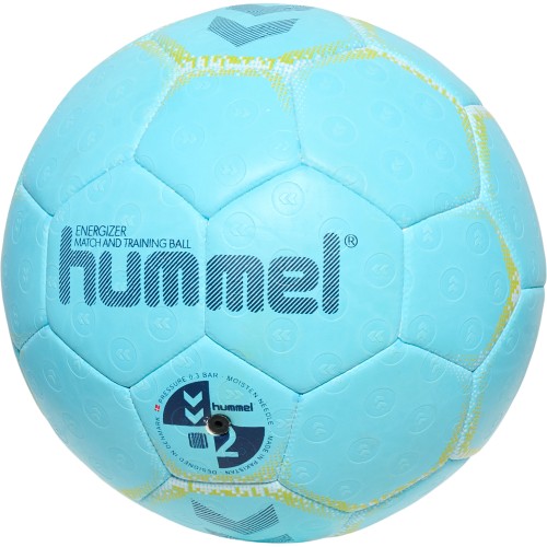 Hummel Handball Trainingsball Energizer hellblau/weiß/gelb Gr. 0, 1, 2, 3 Vorderansicht