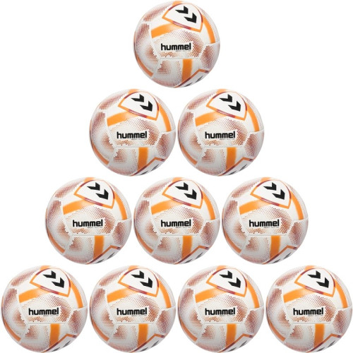 10er Ballpaket / Ballset Hummel Fußball hmlAEROFLY Light 290g weiß/orange Gr. 4