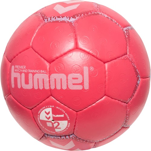Hummel Handball Trainings- und Wettspielball Premier rot/blau/weiß Gr. 1, 2, 3 Vorderseite