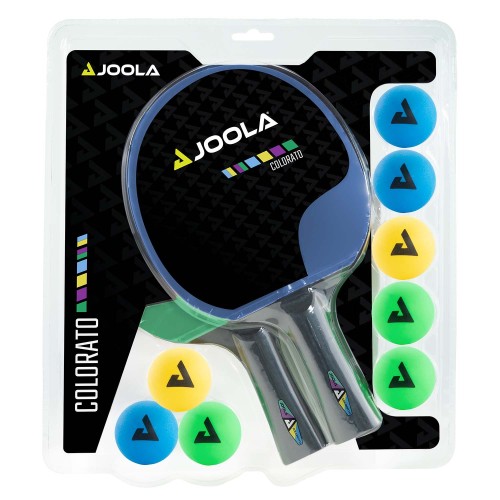 JOOLA Tischtennisschläger Set Colorato 2 Schläger, 8 Bälle