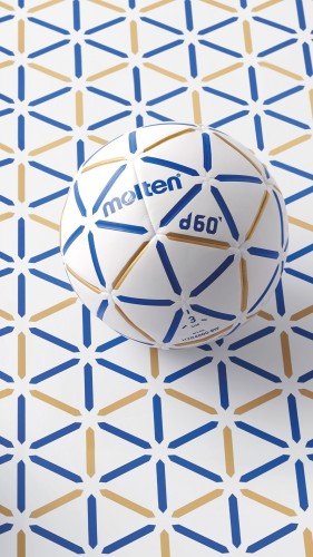 Molten Handball d60 für Wettkampf und Training, Resin-Free Harzfrei Größe 1, 2, 3 mit Hintergrundgrafik