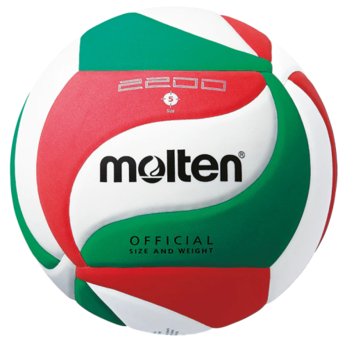 Molten Volleyball V5M2200, weiß/grün/rot, Gr. 5