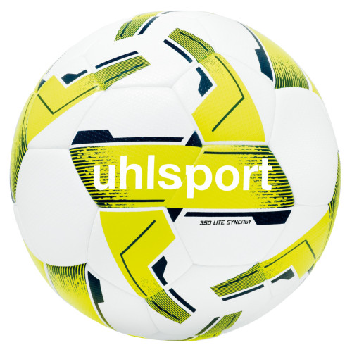 Uhlsport Fußball 350 Lite Synergy weiß, gelb, marine, extra leicht, Gr. 4, 5