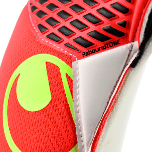 Preview: Uhlsport Torwarthandschuhe FM ZNE Supersoft fluo rot/weiß/fluo gelb Gr. 6 - 11