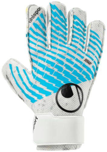 Uhlsport Torwarthandschuhe FM Cybertec Starter Soft weiß/cyberblau/schwarz