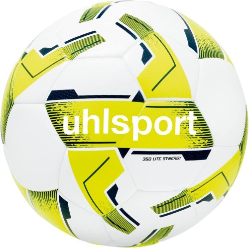 Uhlsport Fußball 350 Lite Synergy weiß, gelb, marine, extra leicht, Gr. 4, 5
