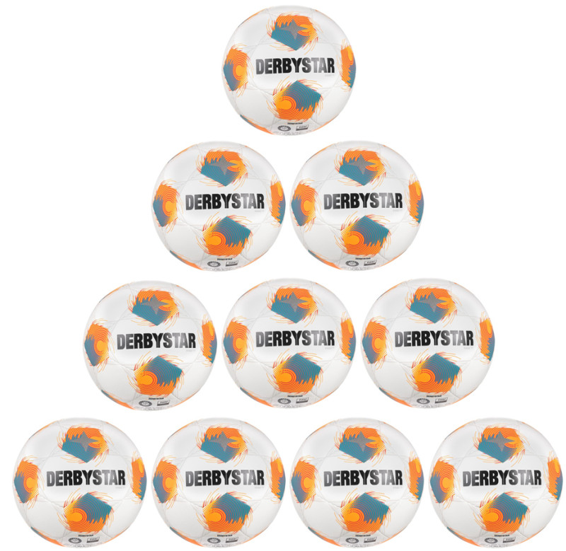 10er Ballpaket / Ballset DERBYSTAR Fußball Magic TT v26 weiß/grau/orange Gr. 5