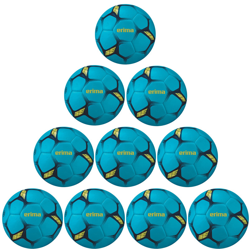 10er Ballpaket / Ballset Erima Handball Flash Junior für Kinder sky/navy Gr. 0