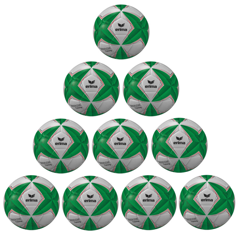 10er Ballpaket / Ballset Erima Fußball Senzor Star Training grün Gr. 4