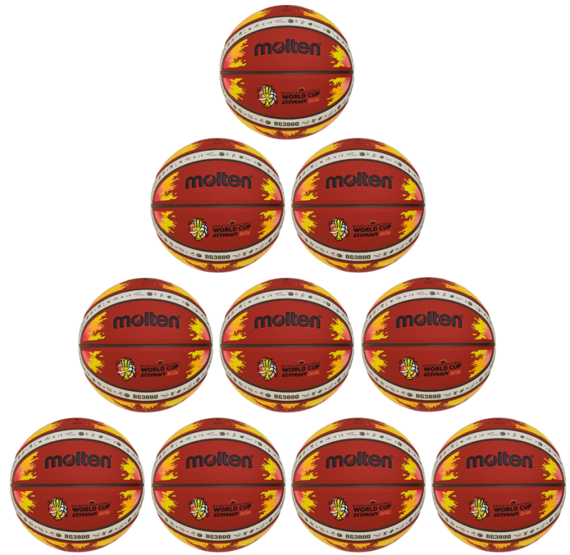 10er Ballpaket / Ballset Molten Basketball FIBA Women´s Basketball Word Cup 2026 B6G3800 Gr. 6