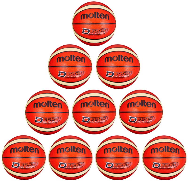 10er Ballpaket / Ballset Molten Basketball D3500 Orange/Creme Synthetik-Leder Gr. 6, 7 10er Ballpaket / Ballset Molten Basketball D3500 Orange/Creme Synthetik-Leder Gr. 6, 7