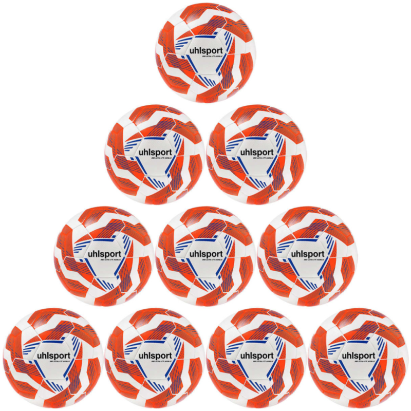 10er Ballpaket / Ballset Uhlsport Fußball 290 Ultra Lite Addglue weiß/fluo orange/royal Gr. 3, 4, 5 10er Ballpaket / Ballset Uhlsport Fußball 290 Ultra Lite Addglue weiß/fluo orange/royal Gr. 3, 4, 5