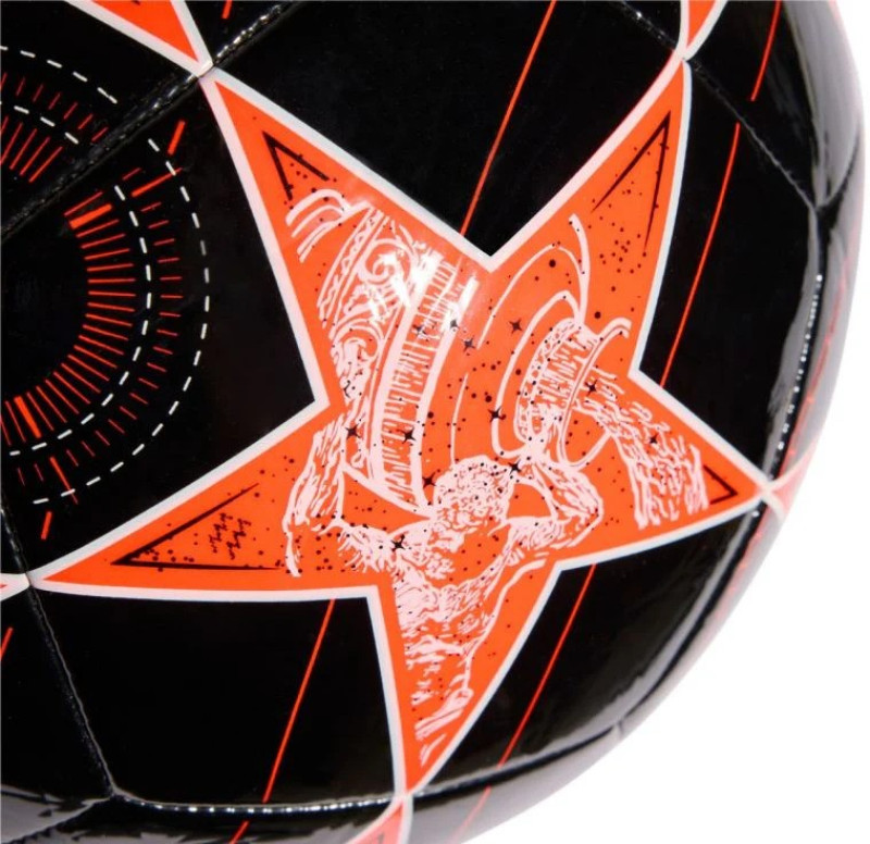 Adidas Fußball UCL 2025/2026 Club League Stage Ball rot/schwarz/weiß Gr. 5 Nahaufnahme 2