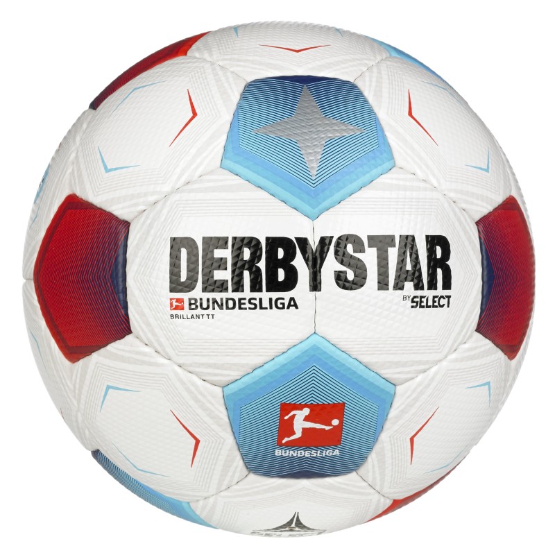 DERBYSTAR Bundesliga Brillant TT Top Trainingsball v23 weiß/rot/blau Gr. 5 Front