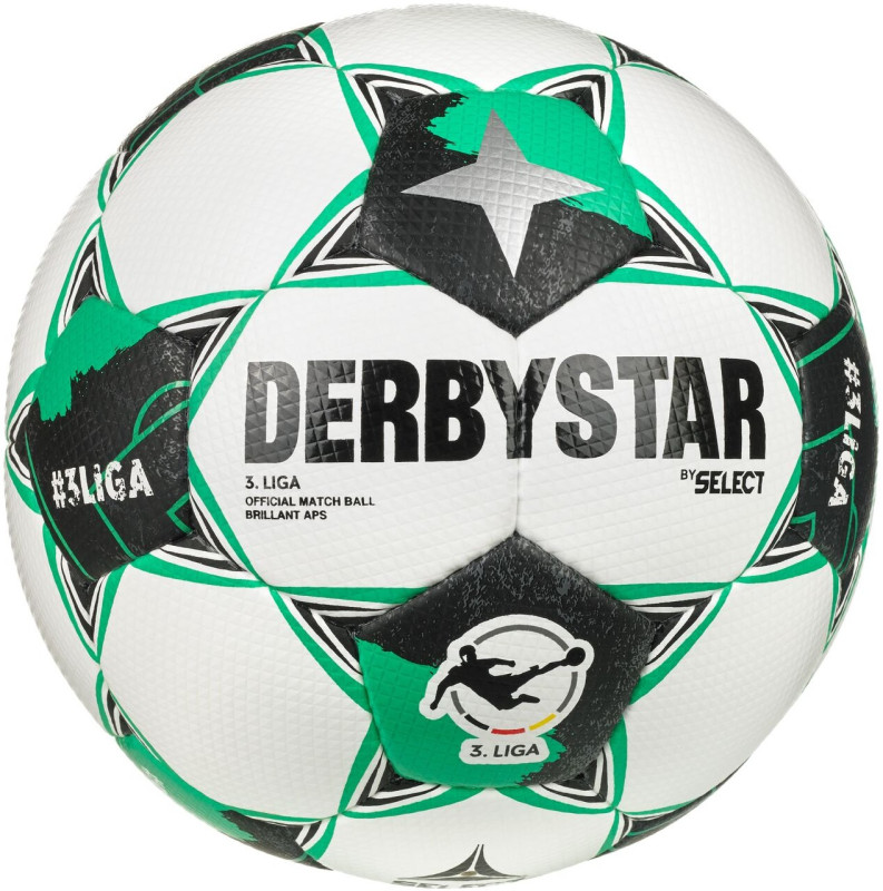DERBYSTAR Fußball BRILLANT APS 3. Liga Spielball 2026/27 weiß/schwarz/grün Gr. 5