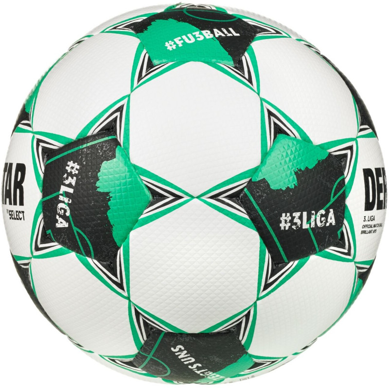 DERBYSTAR Fußball BRILLANT APS 3. Liga Spielball 2026/27 weiß/schwarz/grün Gr. 5