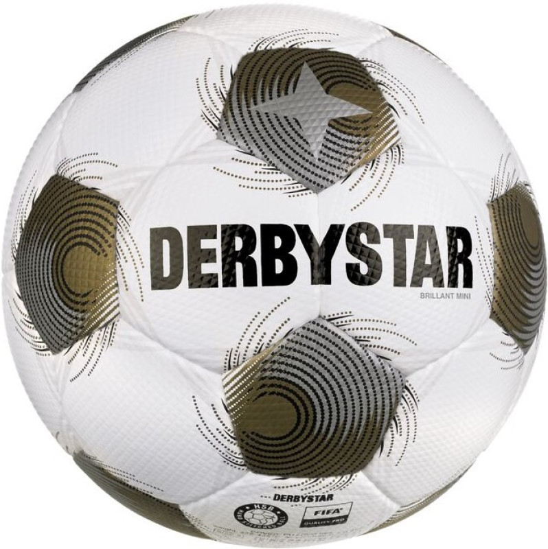 DERBYSTAR Mini Fußball Brillant v25 weiß/gold/silber Gr. 1 Vorderseite
