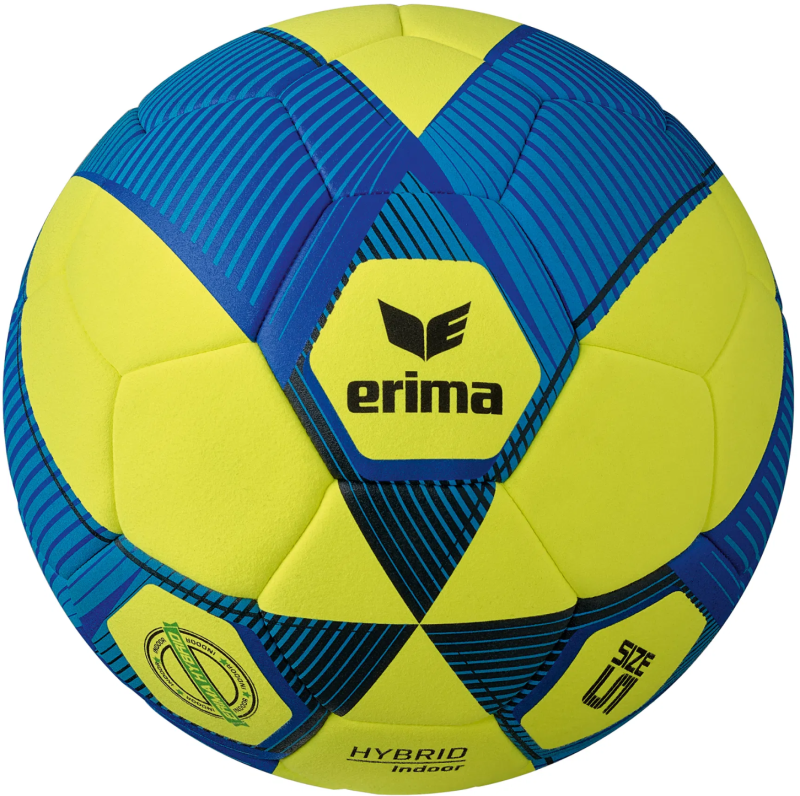 5er Ballpaket Erima Hallenfußball Hybrid Indoor gelb/new royal Gr. 5