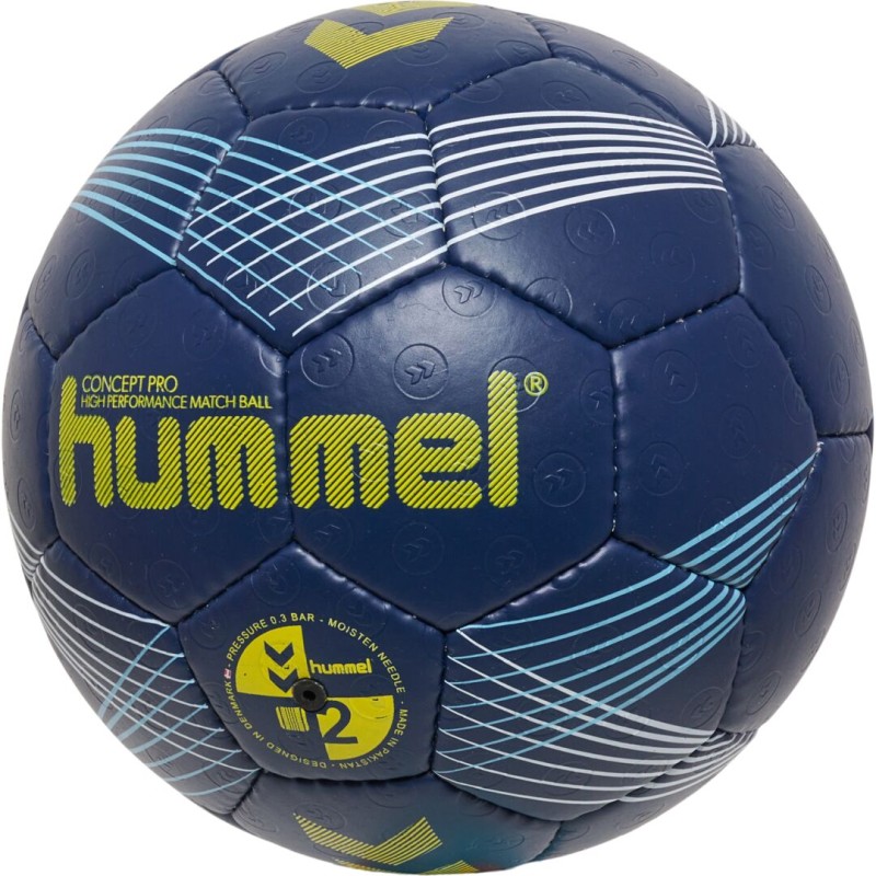 Hummel Handball IHF Wettspielball Concept Pro blau/gelb Gr. 2, 3 Vorderseite