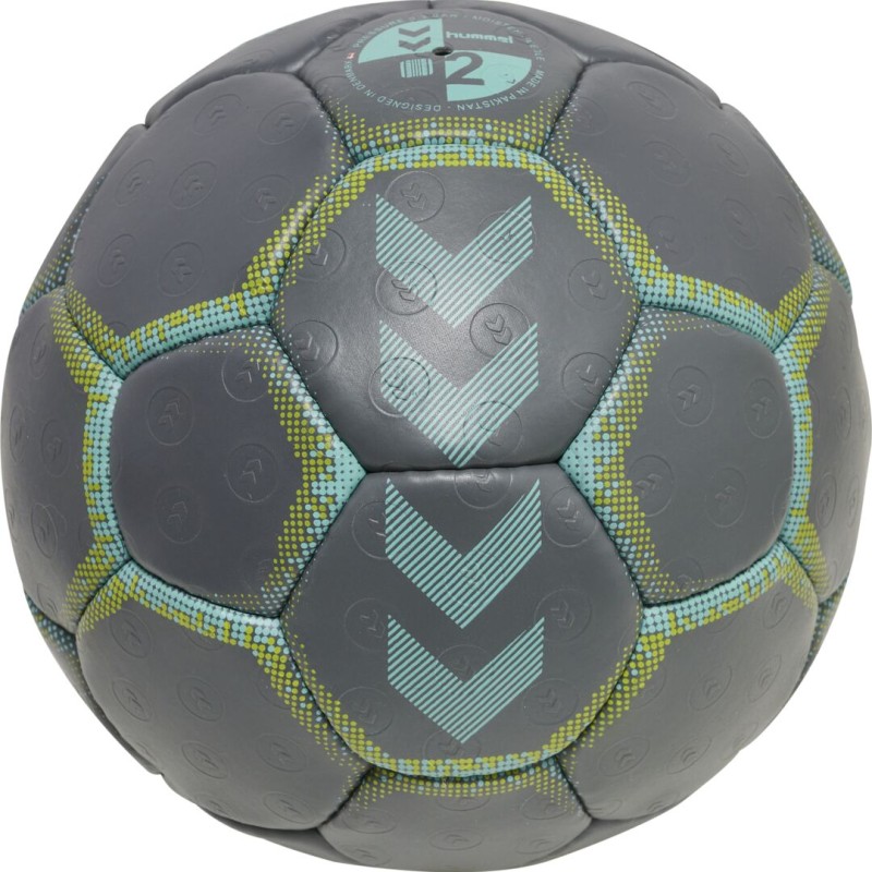 Hummel Handball Trainings- und Wettspielball Premier grau/blau/gelb Rückansicht