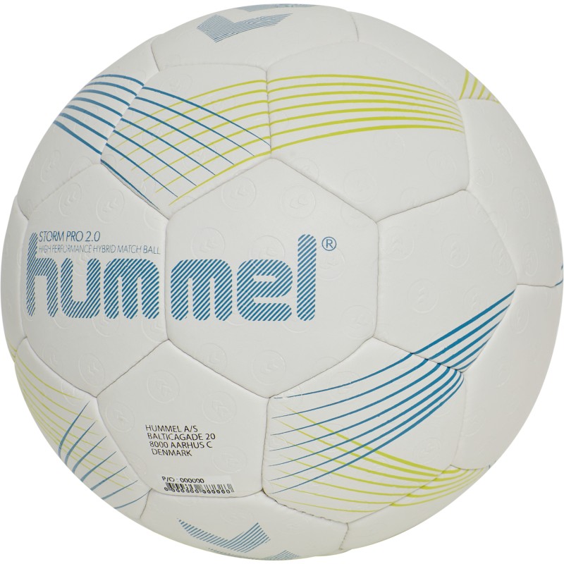 Hummel Handball Wettspielball Storm Pro 2.0 High Performance Hybrid hellgrau/blau Vorderansicht