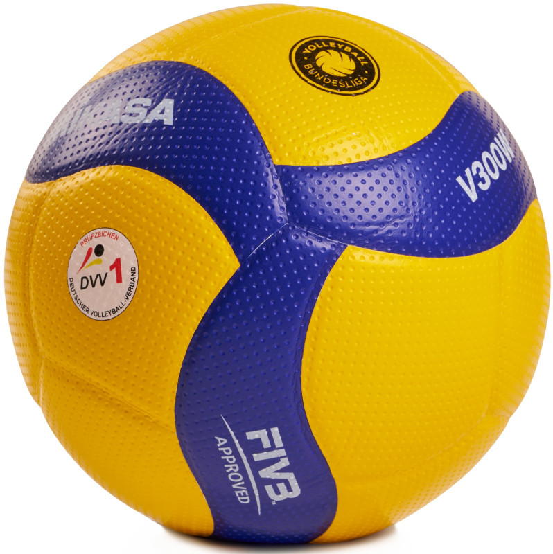 Mikasa Volleyball V300W-DVV1 Bundesliga gelb/blau Gr. 5