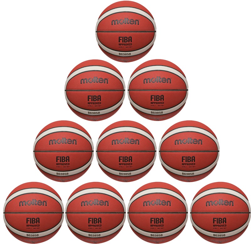 10er Ballpaket / Ballset Molten Basketball BG3850 FIBA Synthetik-Leder Gr. 5, 6, 7 10er Ballpaket / Ballset Molten Basketball BG3850 FIBA Synthetik-Leder Gr. 5, 6, 7