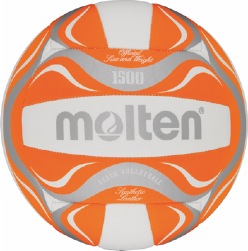 Molten Beachvolleyball BV1500-OR orange/weiß/silber weich Gr. 5