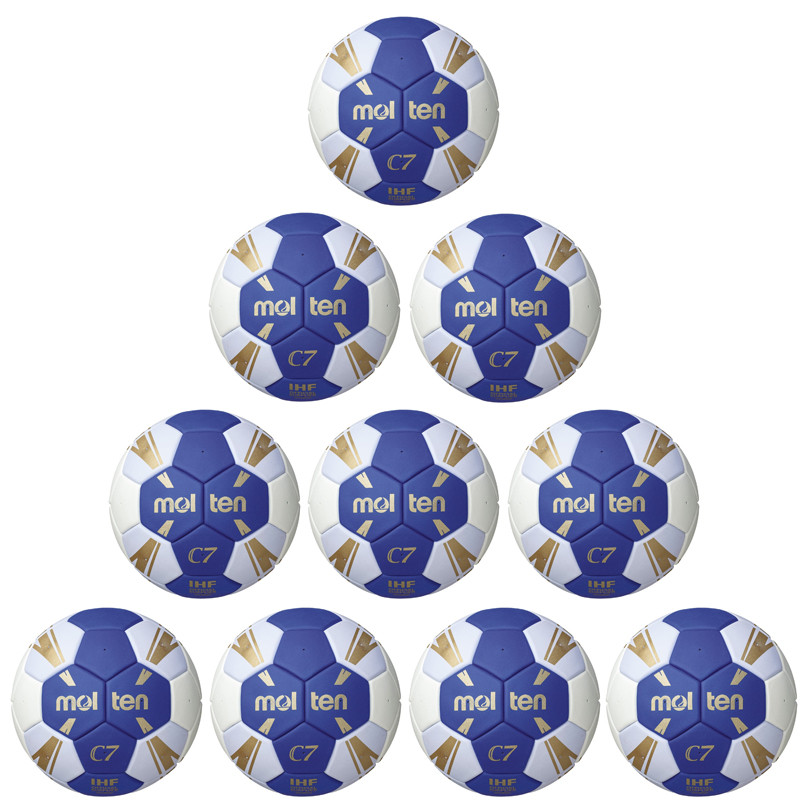 10er Ballpaket / Ballset 10er Molten Handball C7 HC3500 IHF Top Trainingsball Gr. 0, 1, 2