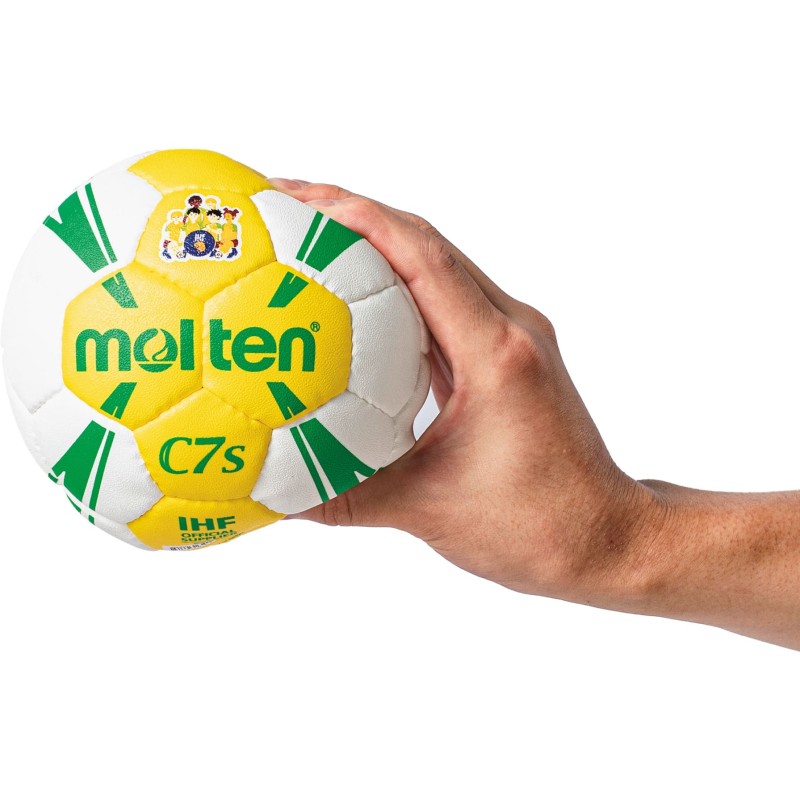 Molten Mini Methodik-Handball C7s IHF weiß/gelb/grün Gr. 00 mit Hand