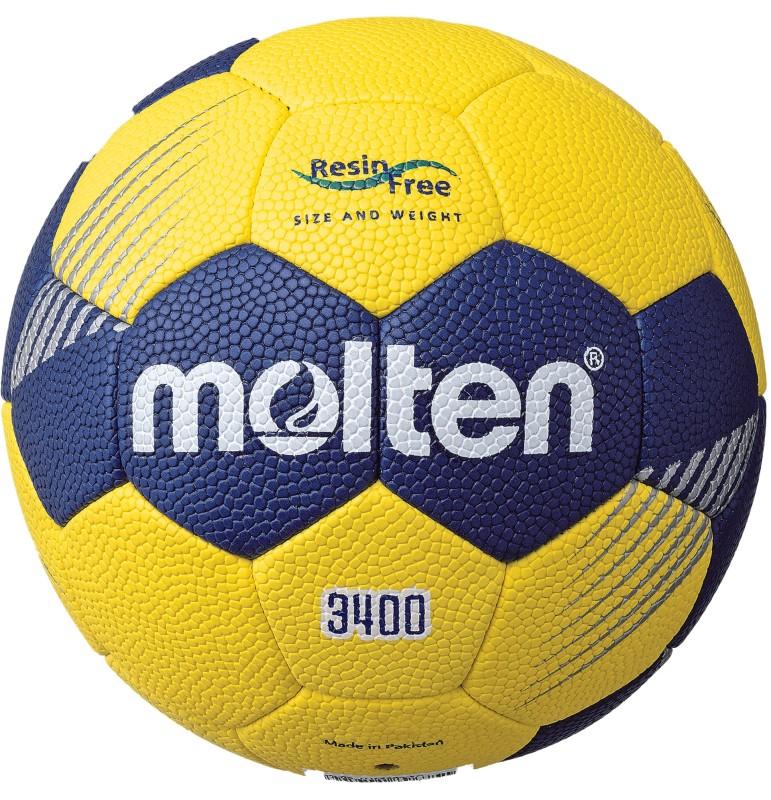 Molten Handball HF3400-YN IHF Trainingsball Harzfrei gelb/blau Rückseite